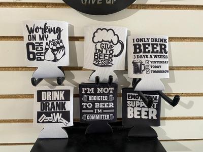 EMBLEMS, VINYL GUITAR WALL CLOCK, CAN COOLERS