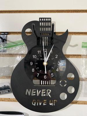 EMBLEMS, VINYL GUITAR WALL CLOCK, CAN COOLERS