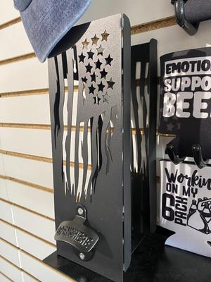 AMERICAN MULTI PURPOSE WALL BRACKET WITH CAN KOOZIES, HATS