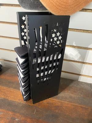LARGE ASSORTMENT OF CAN COOLERS W/HOLDER, HATS, EMBLEMS AND MORE!