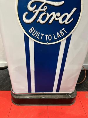 AUTHENTIC RETRO FORD SALES SERVICE GAS PUMP WITH GLOBE
