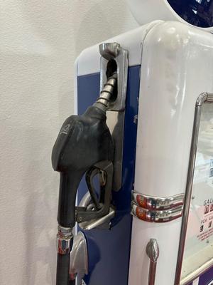 AUTHENTIC RETRO FORD SALES SERVICE GAS PUMP WITH GLOBE