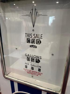AUTHENTIC RETRO FORD SALES SERVICE GAS PUMP WITH GLOBE