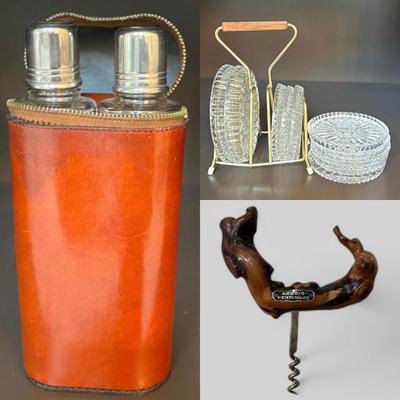 Double Hip Flask Set, Glasses, Coasters & Corkscrew (LR-MG)