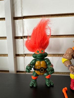 NINJA TURTLES TROLL "MIKE" 1994 & 1992 "ACE" STONE PROTECTOR ACTION FIGURES