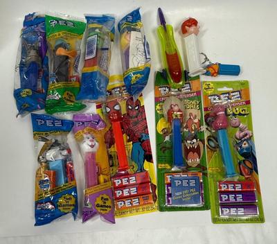 Collectible Pez Dispenser lot #1 - Warner Bros Bugs Bunny Spider Man Yosemite Sam etc