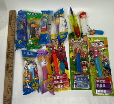 Collectible Pez Dispenser lot #1 - Warner Bros Bugs Bunny Spider Man Yosemite Sam etc