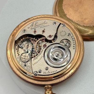 LOT 335J: Vintage 21 Jewels Illinois Watch Co Men’s Pocket Watch w/ Gold Fill Watch Chain