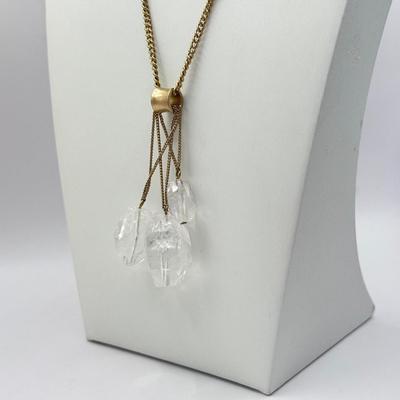 LOT 337J: 21” Kenneth Cole Rock Crystal Pendant Necklace