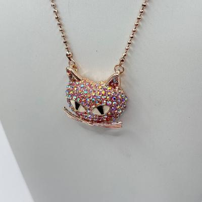 LOT 338J: Betsey Johnson Gold Tone Cat Necklace (19”)