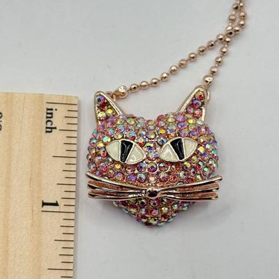 LOT 338J: Betsey Johnson Gold Tone Cat Necklace (19”)