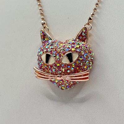LOT 338J: Betsey Johnson Gold Tone Cat Necklace (19”)