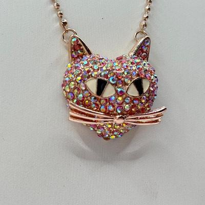 LOT 338J: Betsey Johnson Gold Tone Cat Necklace (19”)