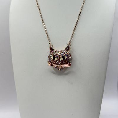 LOT 338J: Betsey Johnson Gold Tone Cat Necklace (19”)