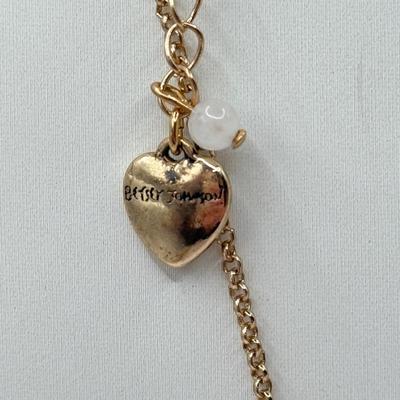 LOT 339J: Betsey Johnson Gold Tone Ladybug Pendant Necklace (32.5”)