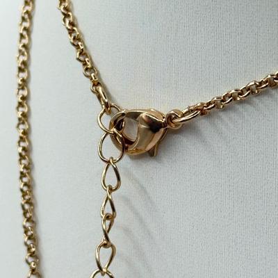 LOT 339J: Betsey Johnson Gold Tone Ladybug Pendant Necklace (32.5”)