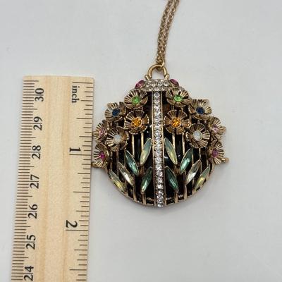 LOT 339J: Betsey Johnson Gold Tone Ladybug Pendant Necklace (32.5”)