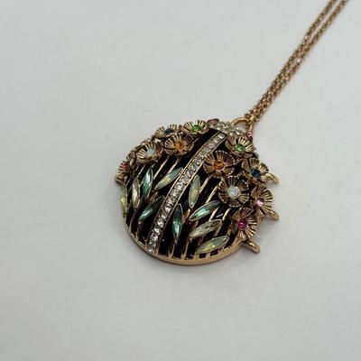 LOT 339J: Betsey Johnson Gold Tone Ladybug Pendant Necklace (32.5”)