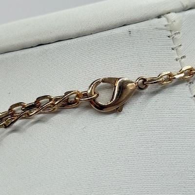 LOT 340J: Betsey Johnson Gold Tone Shell Pendant Necklace (21”)