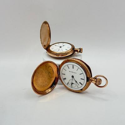 LOT 342J: Vintage Trifold Pocket Watches: Elgin & Seth Thomas