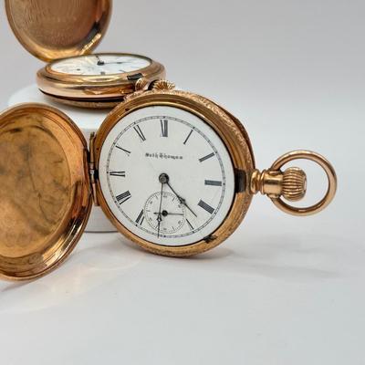 LOT 342J: Vintage Trifold Pocket Watches: Elgin & Seth Thomas