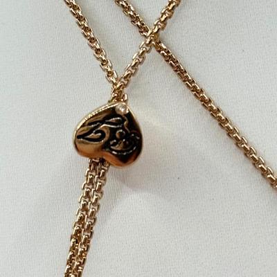 LOT 343J: Betsey Johnson Gold Tone Owl Pendant Necklace (32”)