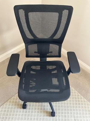 BR642 Black Multi Adjustable Mesh Office Chair with Clear Floor Mat