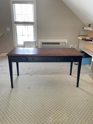 BR643 Black and Wood Top HOOKER Desk and Filing Cabinet
