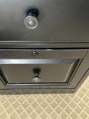 BR643 Black and Wood Top HOOKER Desk and Filing Cabinet