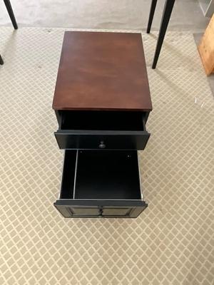 BR643 Black and Wood Top HOOKER Desk and Filing Cabinet