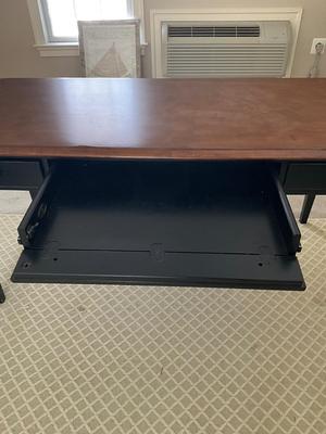 BR643 Black and Wood Top HOOKER Desk and Filing Cabinet