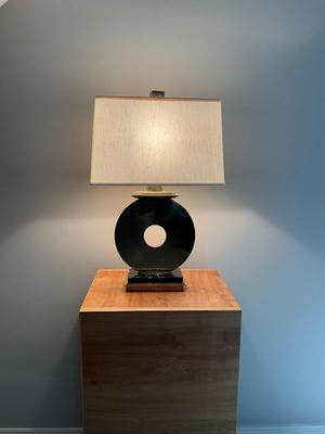 BR647 Vintage Robert Abbey Brass and Marble Tic-Tac-Toe Lamp