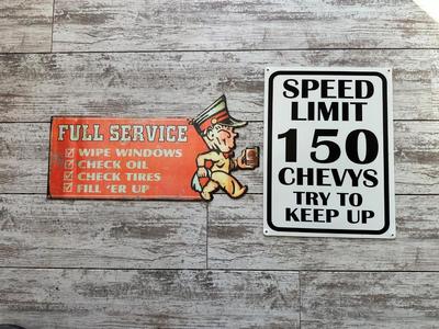 2 METAL/TIN SIGNS (1)