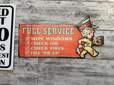 2 METAL/TIN SIGNS (2)
