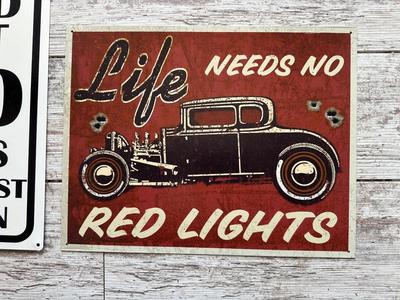 2 METAL/TIN SIGNS (5)