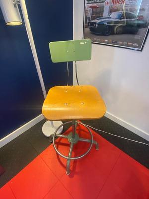 VINTAGE TALL STOOL AND A MULTI LIGHT FLOOR LAMP