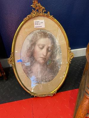 ANTIQUE ROCKING CHAIR AND FRAMED ART