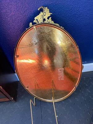 ANTIQUE ROCKING CHAIR AND FRAMED ART