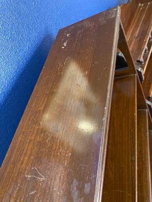 HANGING MURPHY/DROP FRONT DESK & VINTAGE BOOKSHELF
