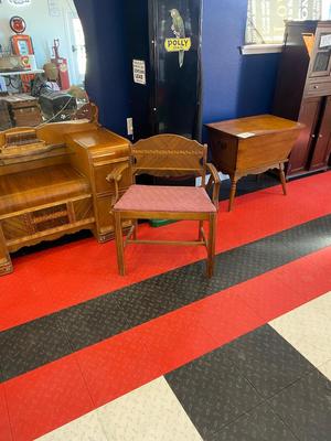 BEAUTIFUL 1930’s-1940’s WATERFALL VANITY AND STOOL