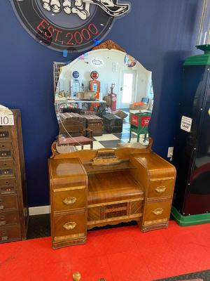 BEAUTIFUL 1930’s-1940’s WATERFALL VANITY AND STOOL