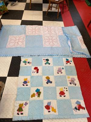 BABY QUILT AND LARGE BEDSPREAD QUILT