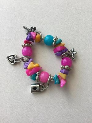Beautiful colorful beaded charm bracelet