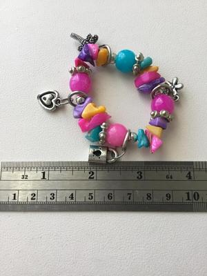 Beautiful colorful beaded charm bracelet