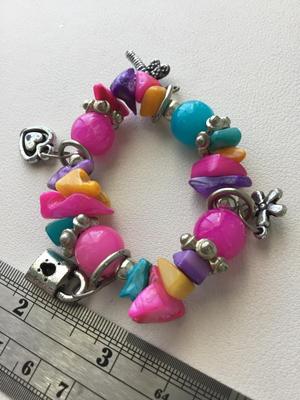 Beautiful colorful beaded charm bracelet