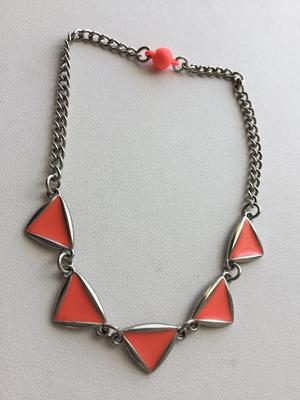 Beautiful coral colored collar fashion necklace