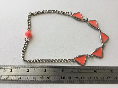 Beautiful coral colored collar fashion necklace