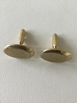 Gold tone unmarked cuff links vintage
