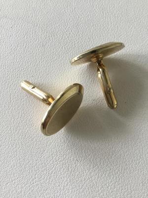 Gold tone unmarked cuff links vintage