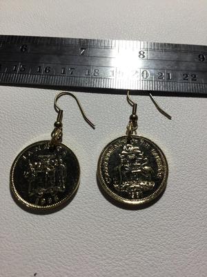 Beautiful vintage coin earrings